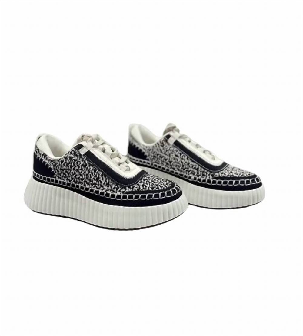 NEW JELLYPOP women's duchess crochet sneaker in black/beige